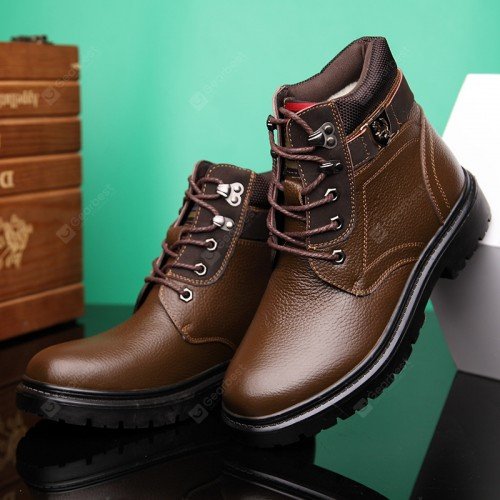 Men's Fashion Casual Boots British High-top Leather Shoes