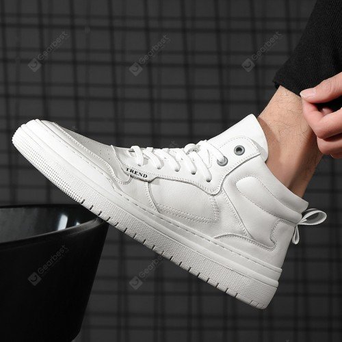 High-top Flat White Shoes Men's Fashion Casual Sports Shoes Sneakers