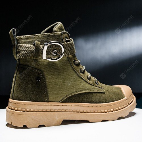 Men Fashion Shoes British Style Round Toe High-top Casual Boots